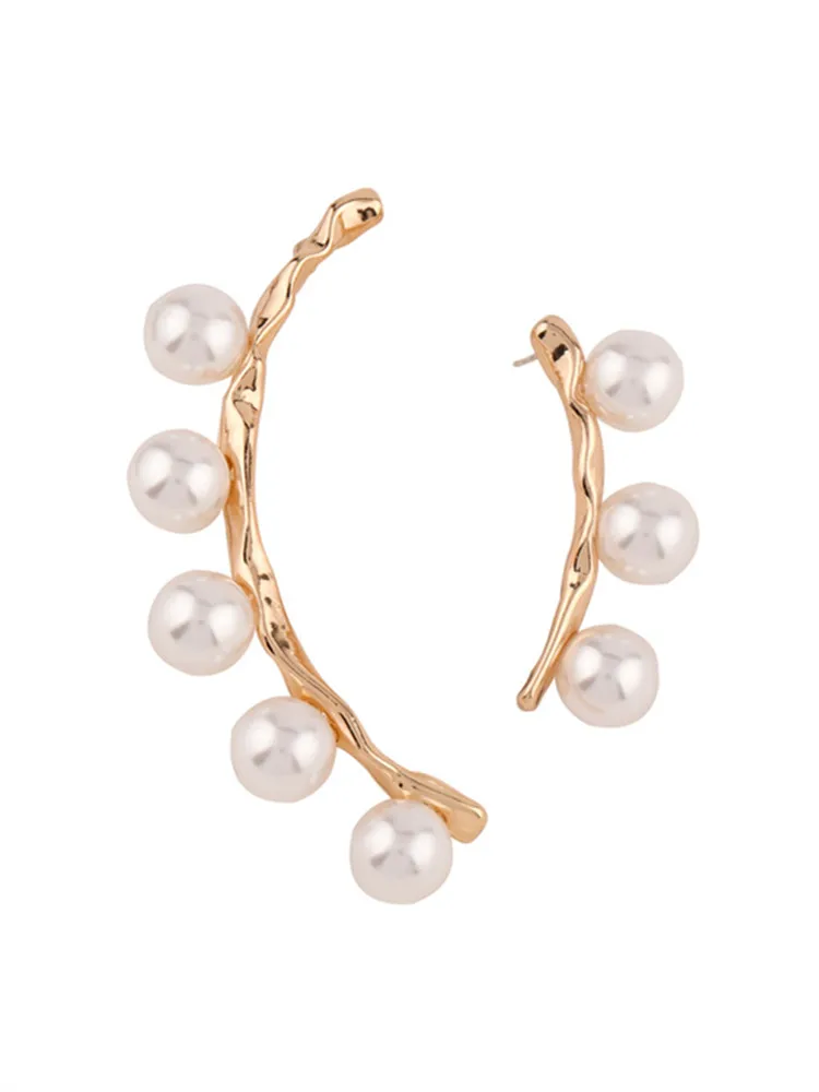 

Kshmir Fashion asymmetric pearl earrings 2021 new feminine refined earrings web celebrity pearl earrings wish you a gift