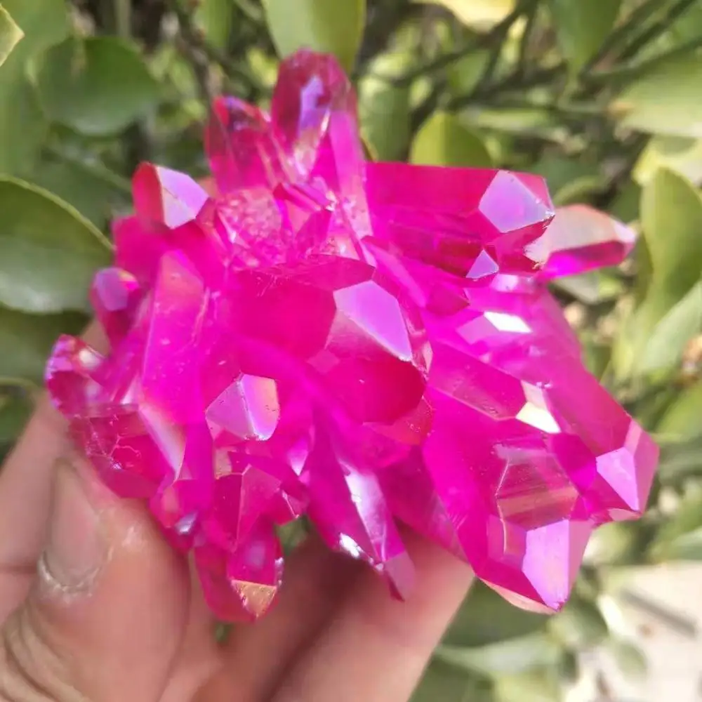 Редкий красивый кристалл кварца с красным пламенем aura образец кластера 120 140