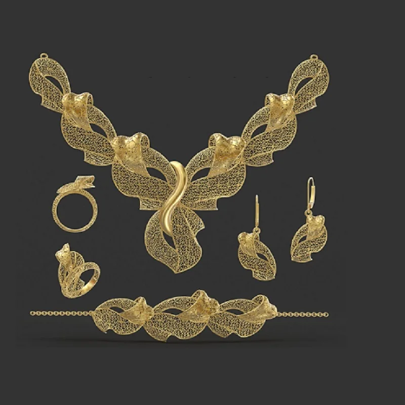 3D дизайнерские полые серьги кольца и ожерелья модели с искусственной смолой для