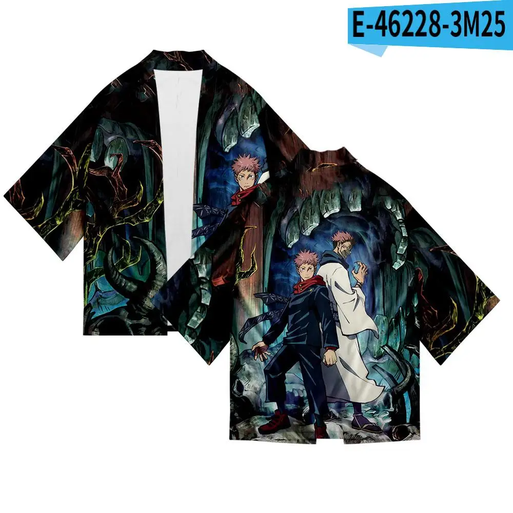 

jujutsu kaisen gojo 3D Printing Anime Japanese Kimono Haori Yukata Women/Mens Fashion Summer Casual Cool Short Sleeve Cardigan