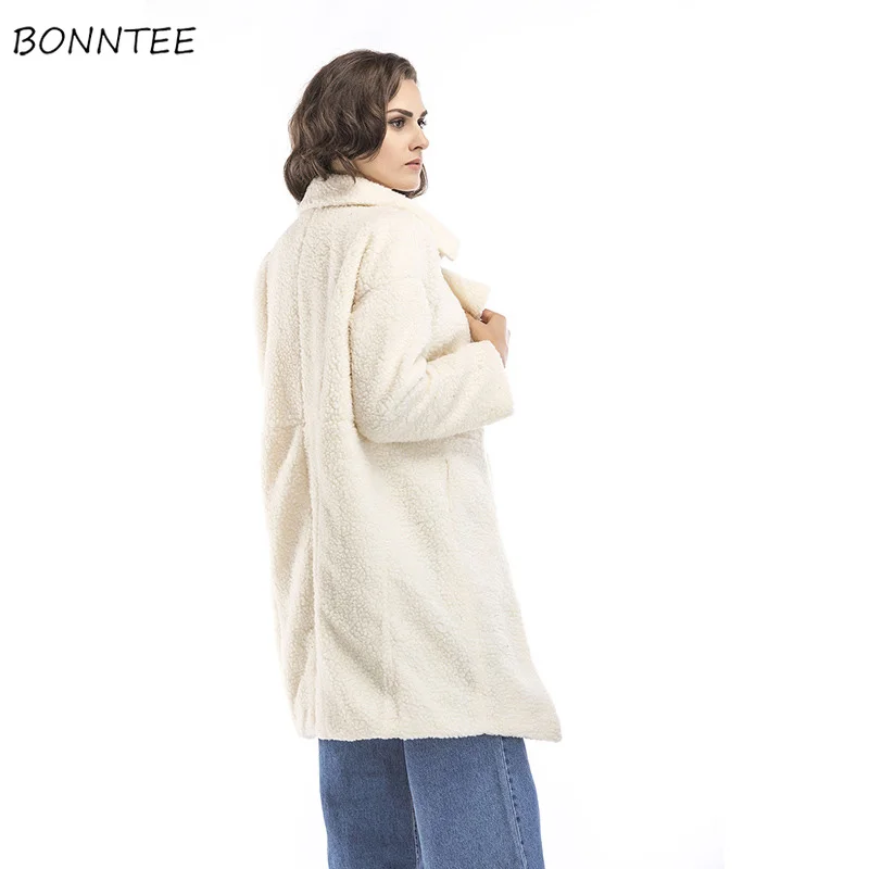 Парка женская однотонная трендовая простая теплая куртка из овечьей шерсти