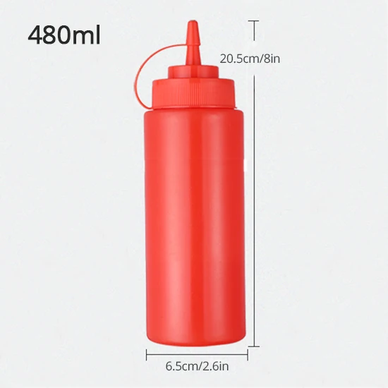 red-480ml Кухня пластиковая бутылка для суши инструмент для приправ горчица диспенсер соус масло с уксусом кетчуп соусник Кухонные гаджеты - Цвет: red-480ml