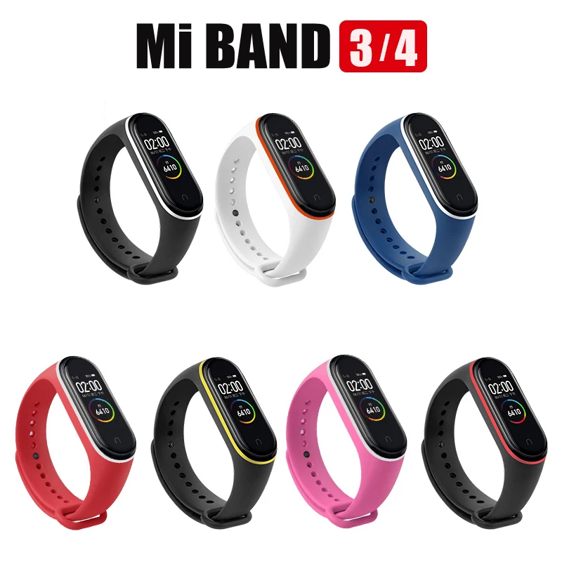 

100Pcs/Pack For Mi Band 3 Strap Miband 4 Wrist Strap silicone Mi Band 4 3 Wristband Replacement Miband 3 4 Bracelet Silicone