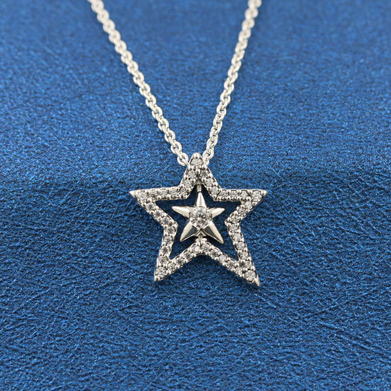 

Ожерелье Женское зимнее из серебра 925 пробы со звездами