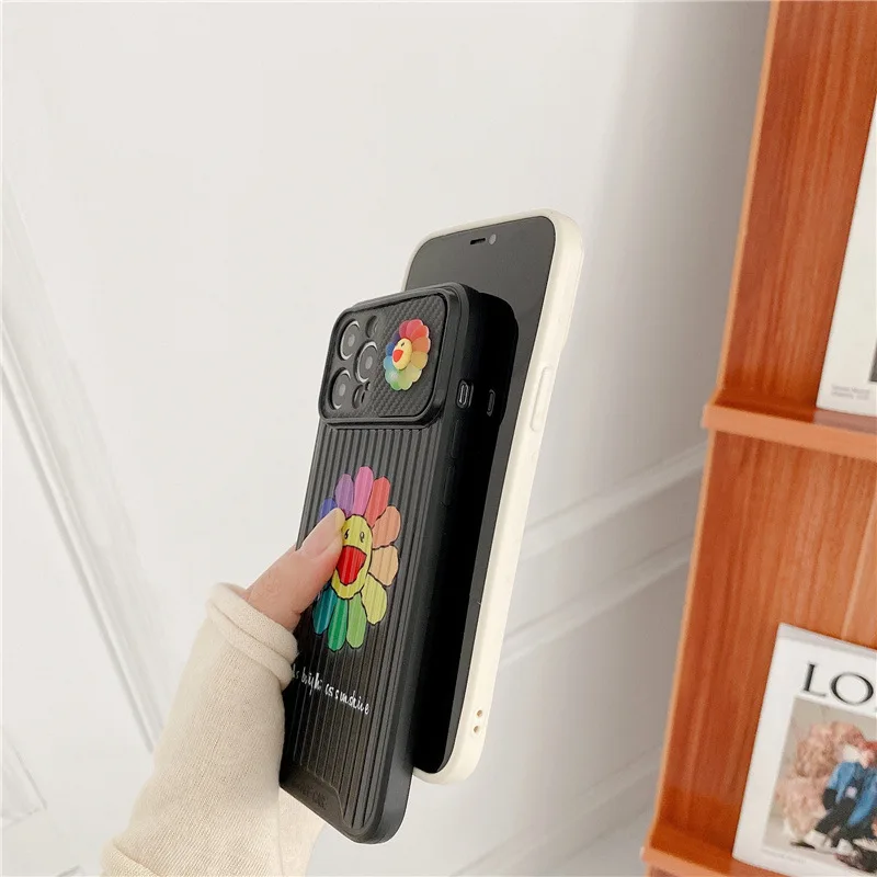 push window fashion cover for apple iphone 12 mini 7 8 x xs xr max 11 pro plus hot luxury brand smiley sun flower silicone case free global shipping