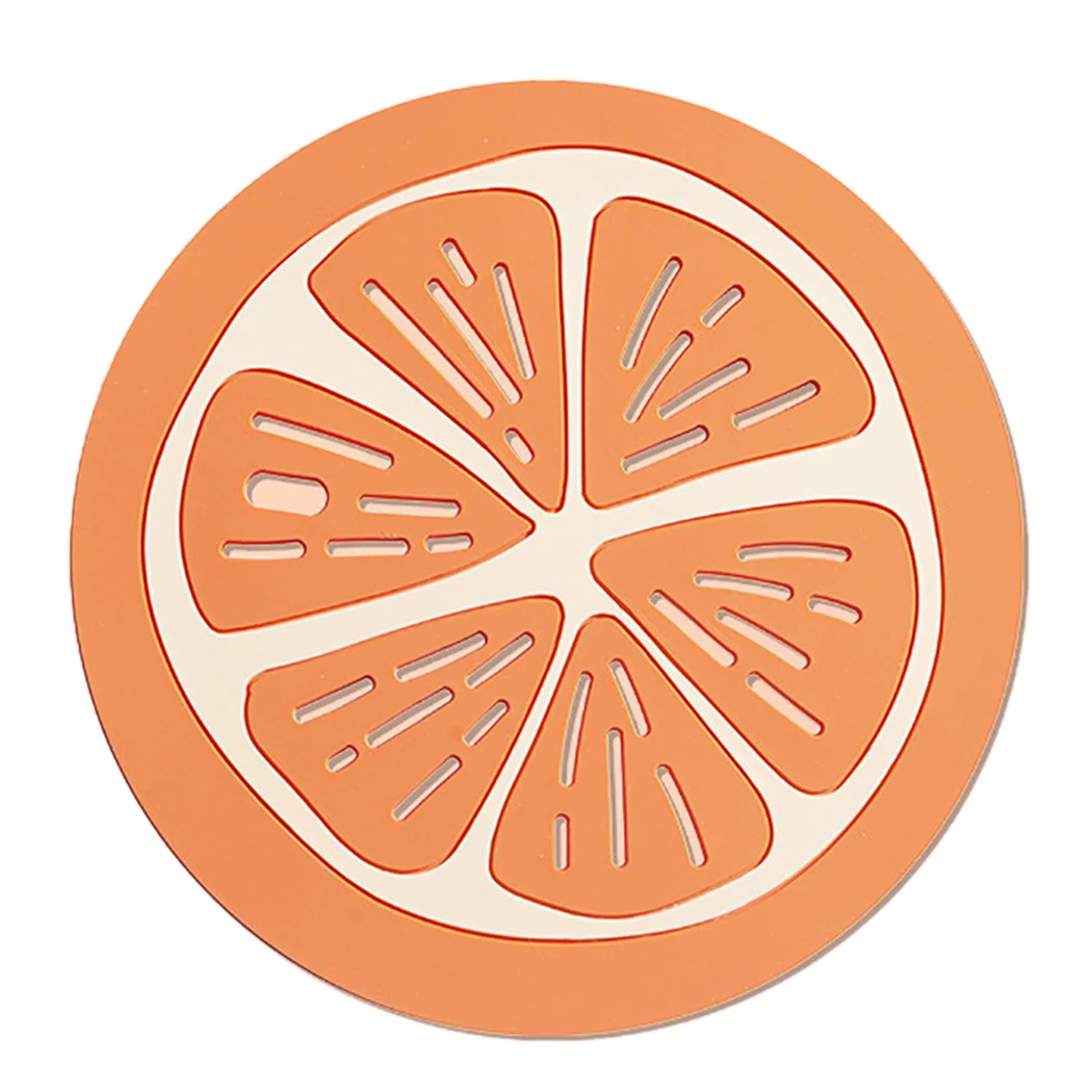 

Justdolife Creative Fruits Orange Pattern Trivet Mat Heat Insulating PVC Non-Slip Pot Holder Mat Pot Pad For Home