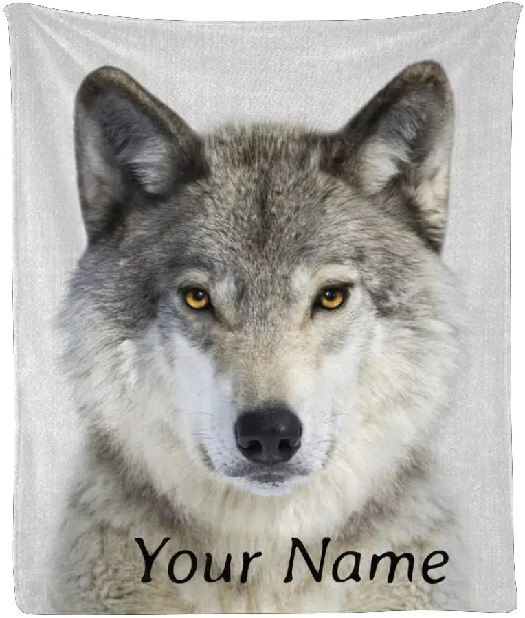 

Одеяло с именем и текстом на заказ, персонализированное супермягкое Флисовое одеяло с волком