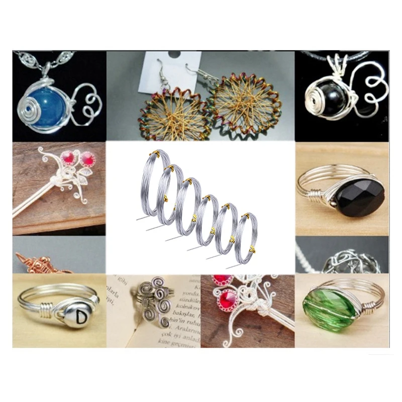 

HOT 6 Rolls Silver Aluminum Bonsai Training Wire Craft Wire Soft and Flexible Metal Armature Wire for DIY Manual Arts and Crafts