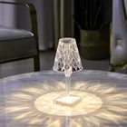 Акриловая настольная лампа в скандинавском стиле, светодиодный светильник с алмазами для арт-декора, перезаряжаемый ночник для спальни, гостиной