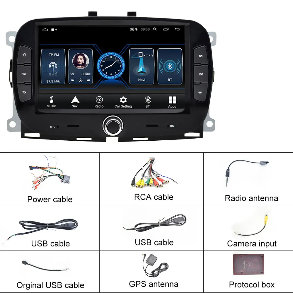 Автомобильный мультимедийный плеер Podofo 2 din Android 10 0 7 дюймов RDS FM GPS Wi-Fi