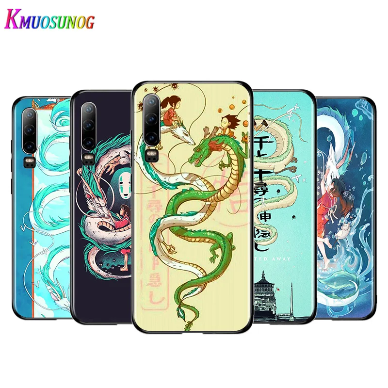 

Anime Spirited Away Dragon Phone Case For Huawei P50 P40 P30 P20 Lite 5G Nova Y70 Plus 9 SE Pro 5T Y9S Y9 Prime Y6 Black Cover