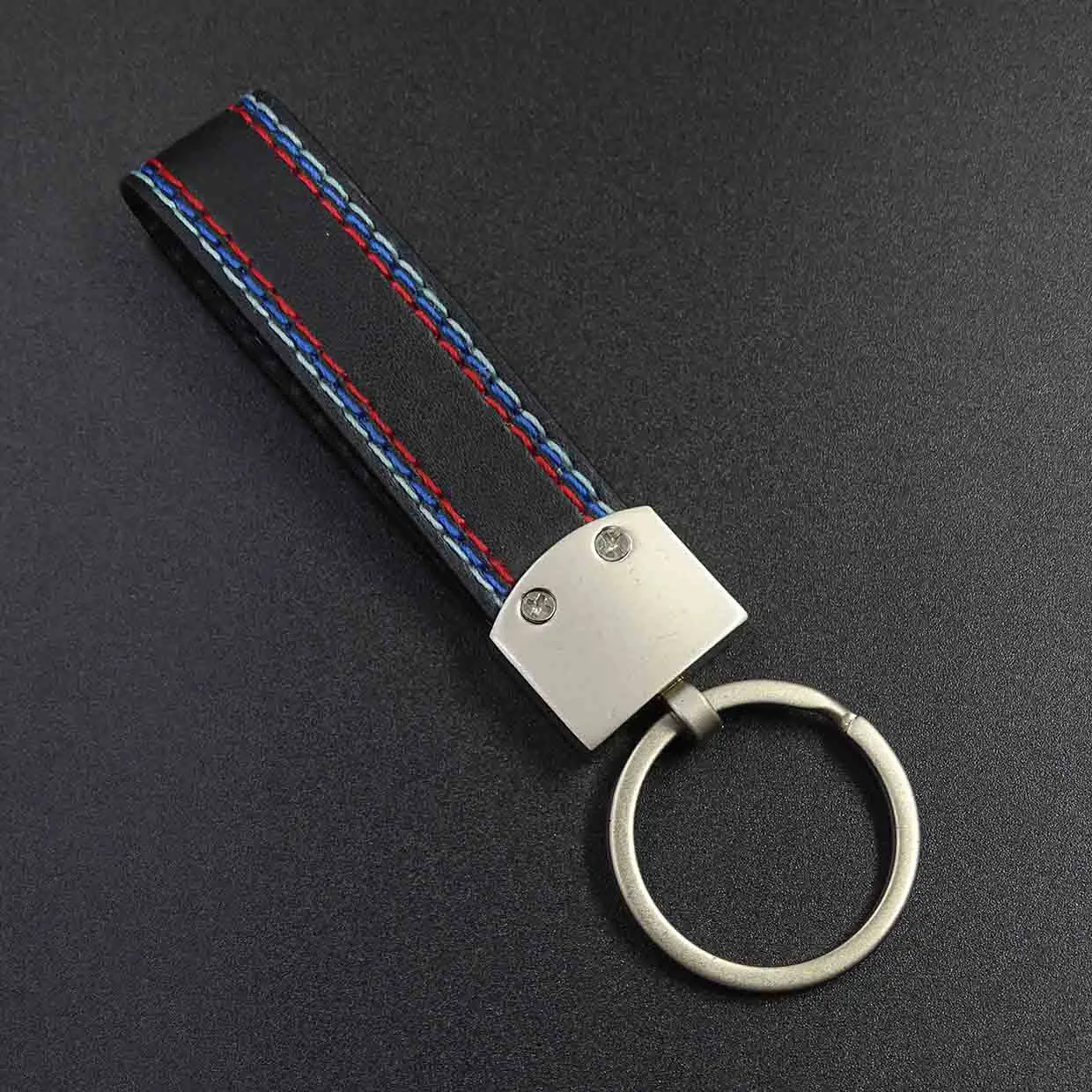 Модный металлический + Кожаный Автомобильный брелок для ключей интерьер