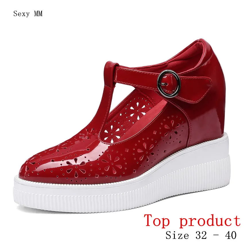 

Loafers Platform Increased Internal Women Shoes Wedges High Heels Wedge High Heel Shoes Genuine Leather Small Plus Size 32 33-40