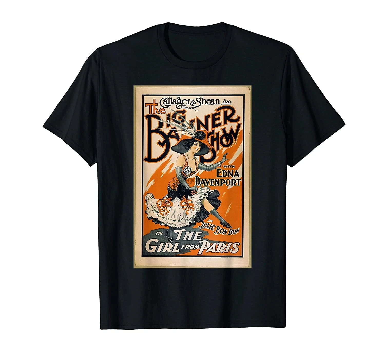 

La chica de Pars cartel victoriano camiseta burlesca