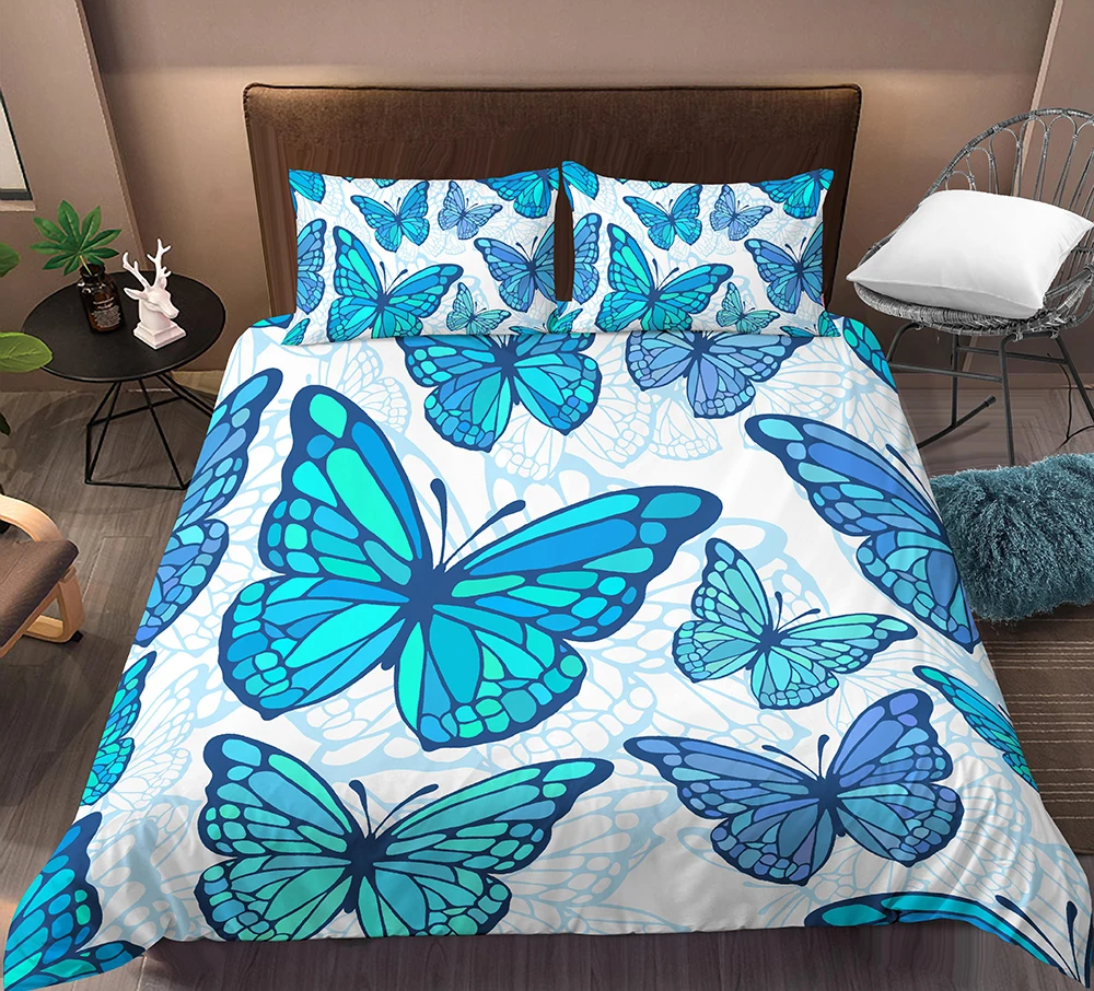 

Cartoon Owl Moon Duvet Cover Animal Butterfly Leaves Bedding Set Colorful Comforter Cover With Pillowcase Custom Bed Linen