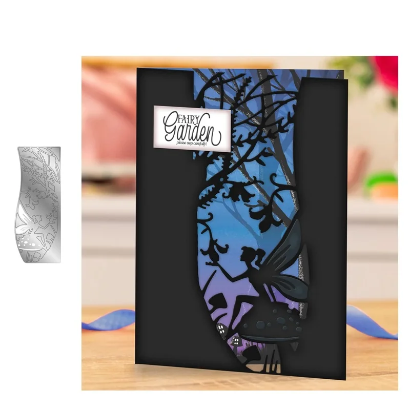 

Mmao Crafts Metal Steel Cutting Dies Fairy forest background Stencil For DIY Scrapbooking Paper/photo Cards Embossing Dies