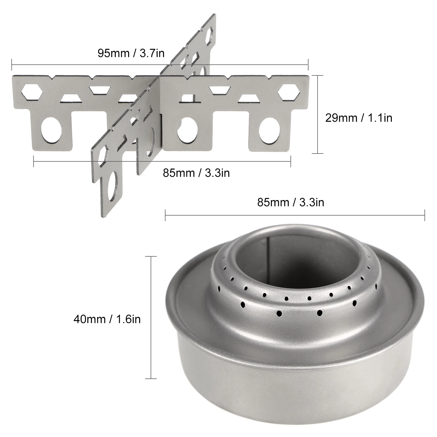 

Lixada Titanium Stove Outdoor Camping Titanium Mini Alcohol Stove with Cross Stand Stove Rack Support Stand Portable Stove
