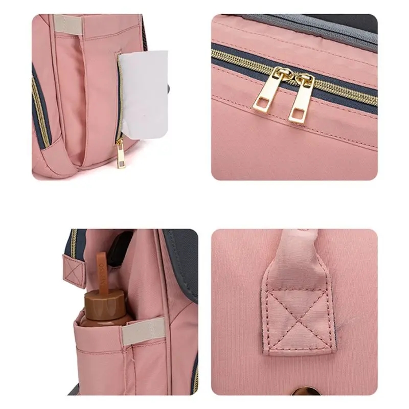 

Large Capacity Mummy Mom Maternity Nappy Diaper Bag Baby Travel Backpack USB Port Handbag with Changing Mat Stroller Straps