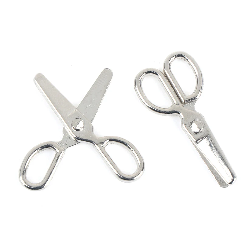 

2pcs Mini Metal Scissors Miniature Dolls House Furniture 1:12 Dollhouse Decor
