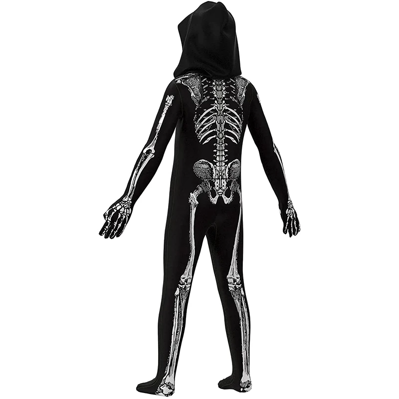 Unisex Skeleton Jumpsuit - Scary Black and White Halloween Carnival Costume Cosplay Party Dress Cloth | Тематическая одежда и