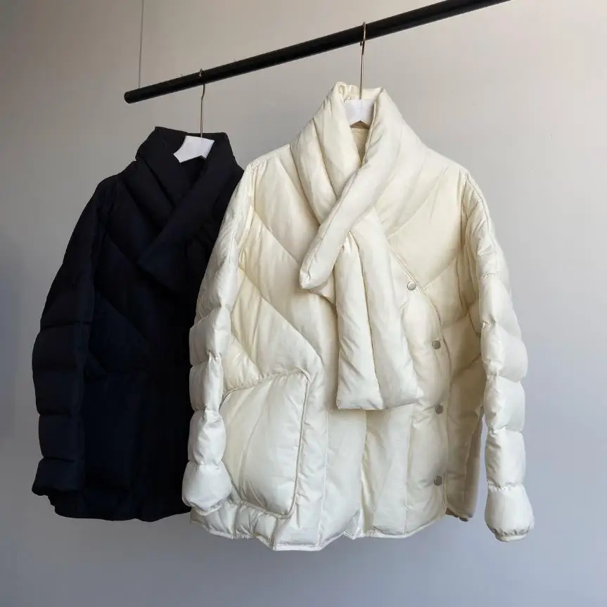 Зимние теплые пальто из натурального утиного пуха в стиле ретро женский пуховик