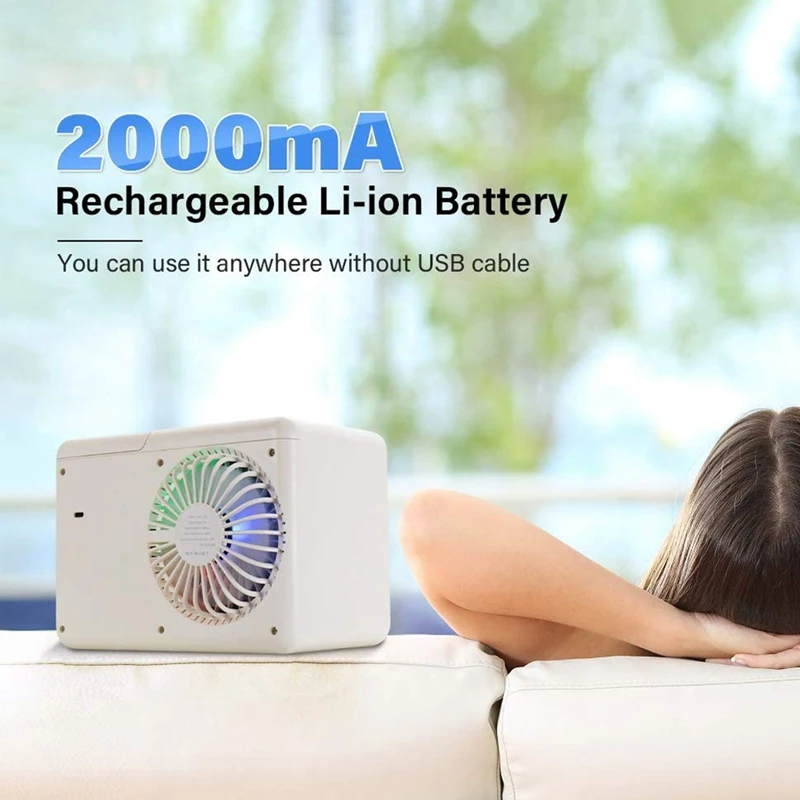 

Personal Air Cooler, Portable Air Conditioner, Rechargeable Mini Air Conditioner Fan for Car, Desktop, Office