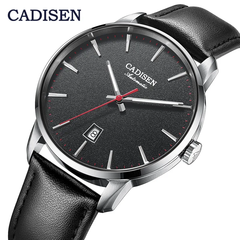 

New CADISEN Design Men's Mechanical Watches Luxury Brand Sapphire Mirror NH35A Automatic Wristwatch Waterproof Leather Men Clock