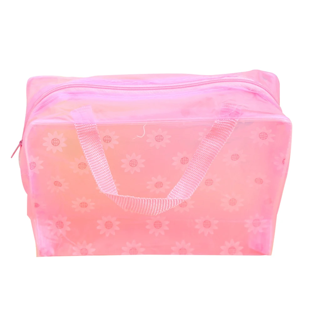 Портативный цветочный принт водонепроницаемый прозрачный макияж косметика