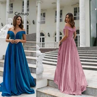 soft pink a line sparkly long prom dresses evening gowns sexy off shoulder party elegant burgundy full length robe de soiree