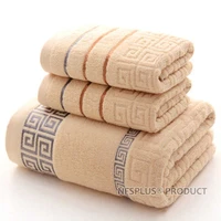 Pack Geometric Terry Towel Set For Bathroom 100  Cotton 1PC 70x140cm Bath Towel 2PCS 35x75cm Hand Face Towels For Adults