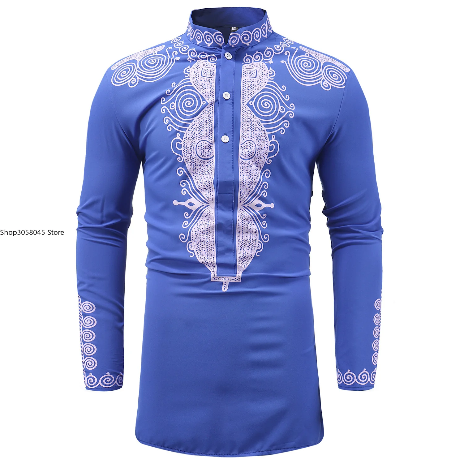 

African mens shirts stand-up collar T-shirt printed long-sleeved pullover male shirt clothes men clothing camisas para hombre