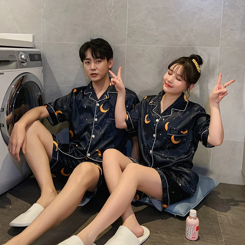 

Комплект пижамный, Шелковый, атласный, для мужчин и женщин