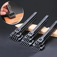 246 hole diy leather round row punching tool alloy steel 456mm spacing hole punches lacing stitching hand sewing thread tool