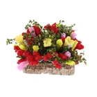 Горячая Распродажа 112 Кукольный Миниатюрный Многоцветный Цветочный куст с деревянным горшком (Цвет: многоцветный)