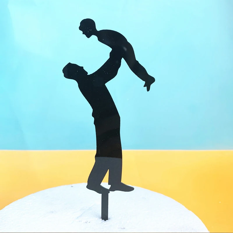 Лучший папа/мама акриловая искусственная кожа золотой супер Топпер для торта на