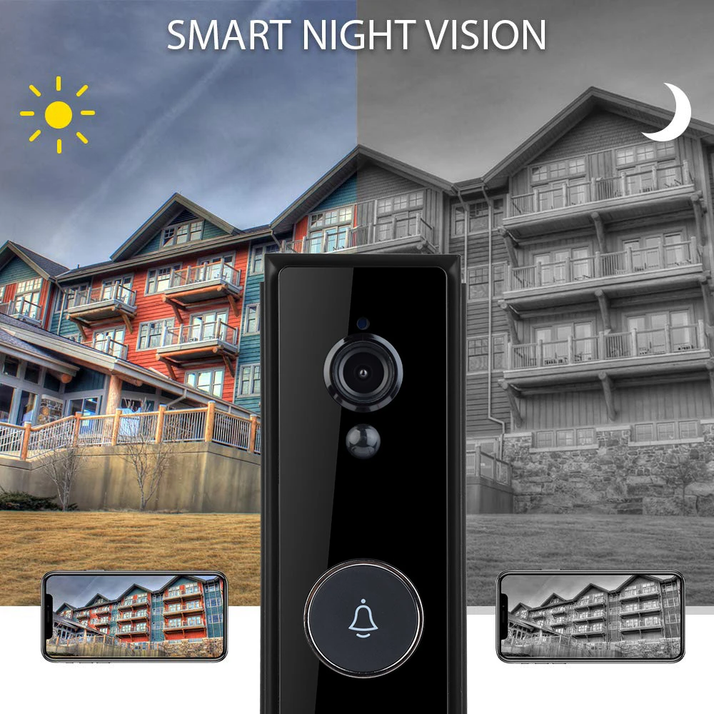 Tuya Video Doorbell HD 1080P Waterproof Camera Night Vision Wireless Doorbell WiFi Smart Home Outdoor Audio Support Alexa Google enlarge