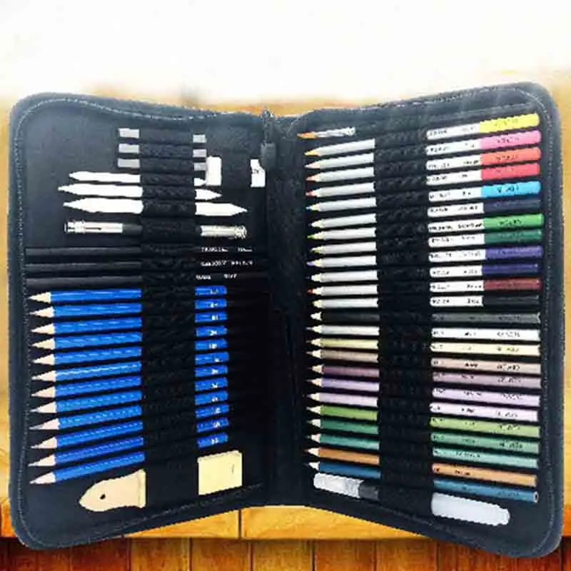 

Sketch Drawing Pencil Set, 51 Sketch Color Pencil Painting Set, Professional Drawing Set, Drawing Tools for Beginners Children A