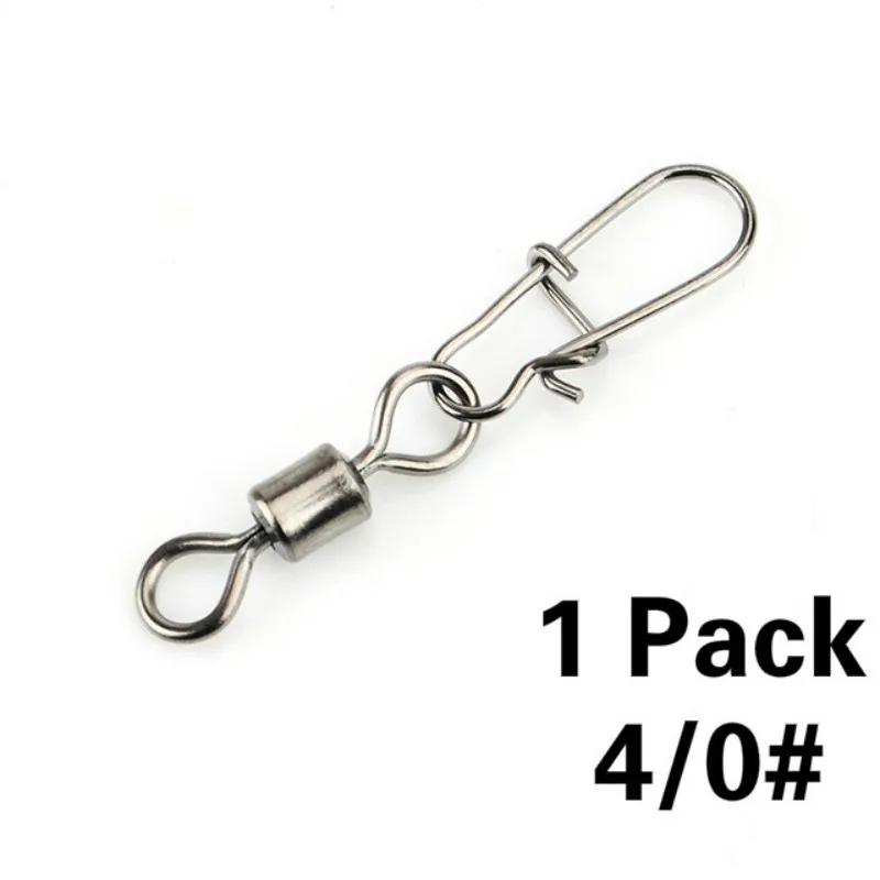 10 шт./лот рыболовные защелки Вертлюги соединитель из нержавеющей стали с