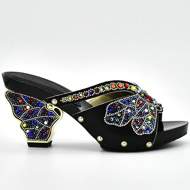 black shoes only Фиолетовый Африканский цвет; комплект из туфель и сумочки; итальянский Женский комплект из туфель и сумочки со стразами - Цвет: black shoes only