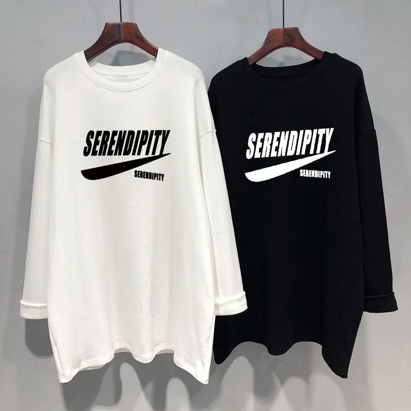 

White Bottoming Shirt Spring 2021 New Pure Cotton Long-sleeved T-shirt Women's Loose Western Style Mid-length Inner Wear Top