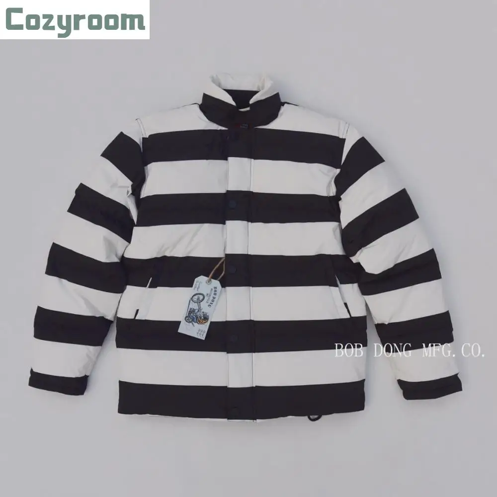 

Куртка Cozyroom черная белая в полоску, зимняя мужская мотоциклетная куртка