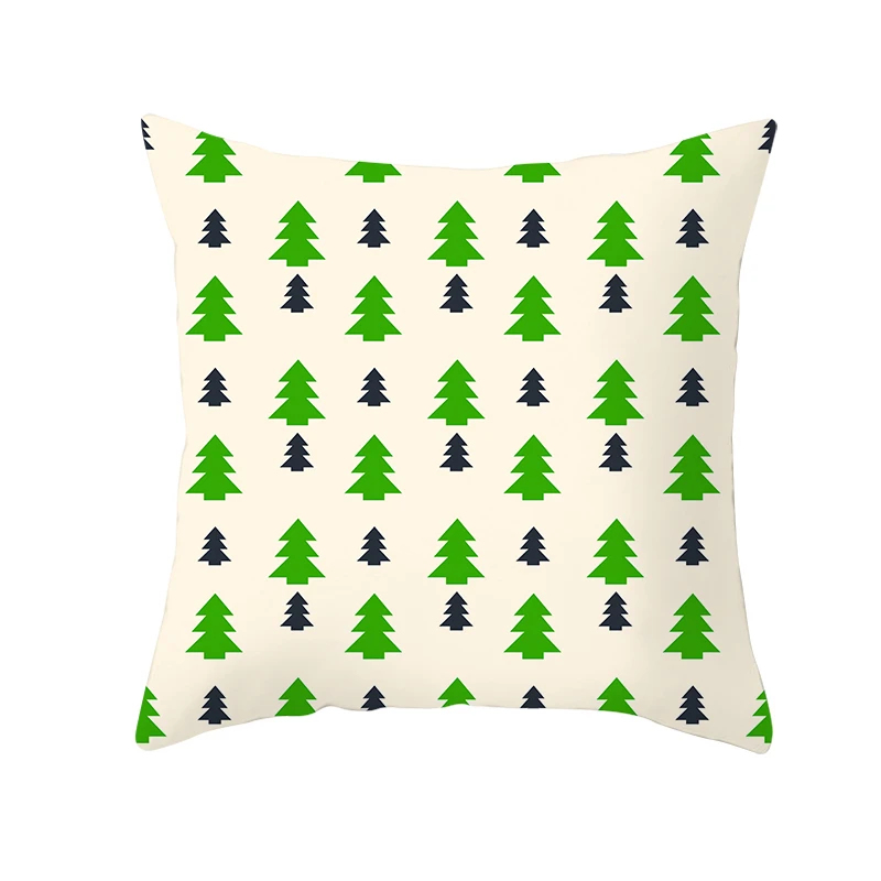 

Fuwatacchi Christmas Style Pillow Case Mat Green Plant Tree Cover Pillowcase Polyester Sofa Chair Decorative Pillowcases 45*45cm