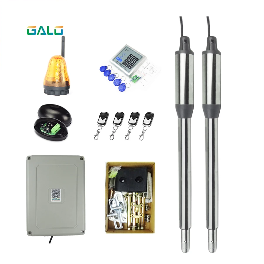 

GALO Swing Gate Opener For Folding Gate 300KG Double Arms Door Motor Kit Optional Photocells Alarm Light Rtu5024 GSM Keypad