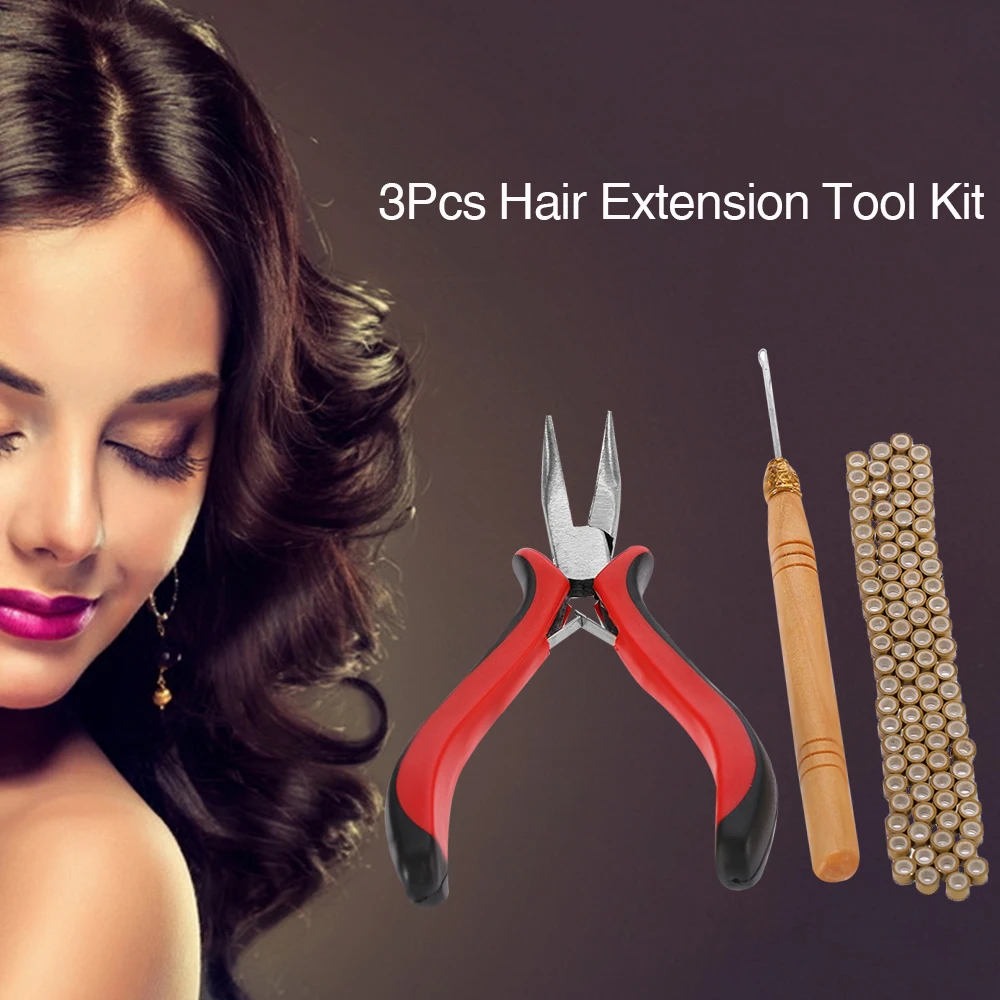 Набор инструментов для наращивания волос с пером 3 шт. плоскогубцы крючком игла