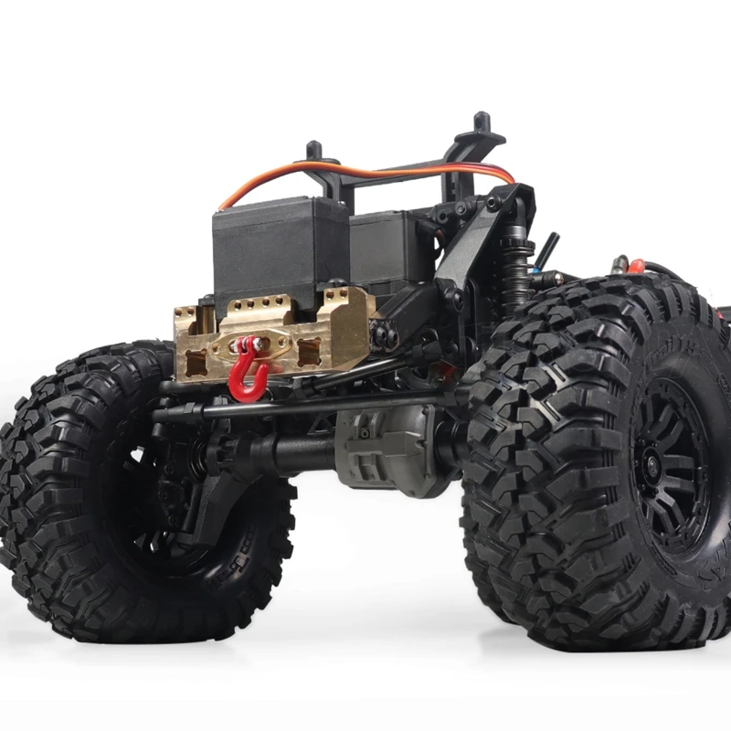 

1 Set Multifunctional Front Bumper Mount Servo Winch Brass Mount & 1 Set Brass Axis Steering Cup Cover & Brake Caliper
