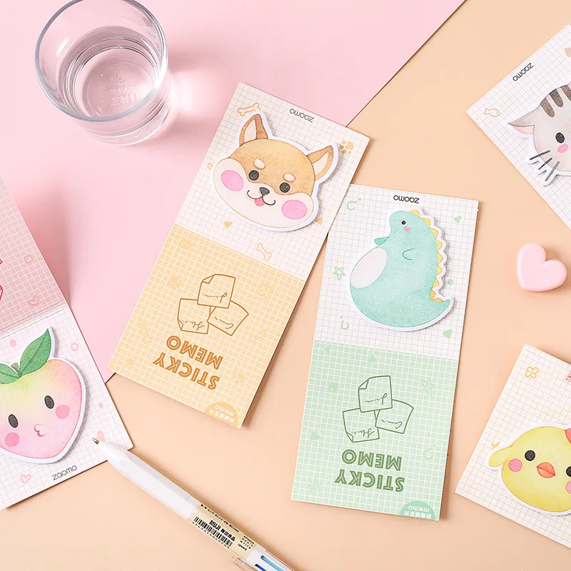 Kawaii Fat Doodle серии кошка персик динозавр N Times Набор стикеров для заметок страница Флаг Закладка Школа Офис Канцелярские Принадлежности