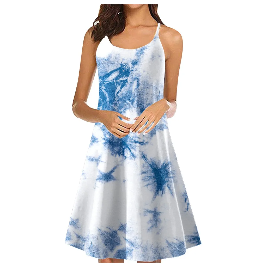 Летнее платье 2020 для женщин вареный с принтом мини девочек милое Стиль