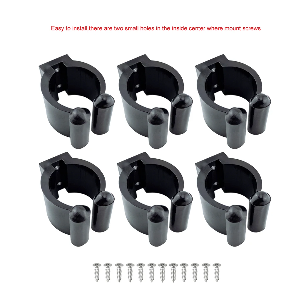 

6X Nylon Portable Fishing Rod Clips Plastic Club Positioning Clamps Holder Accessories Wall Mounted Organizer Fishing Rod Racks