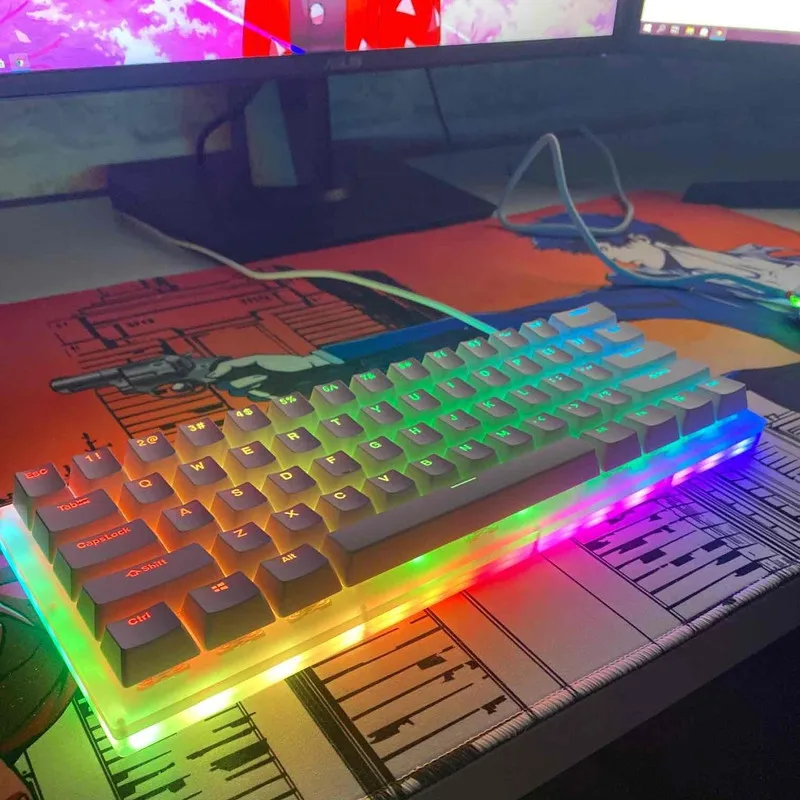 

Клавиатура Gamakay K61 Механическая Проводная игровая, 61 клавиша, RGB подсветка, переключатель Gateron, кристаллическая основа