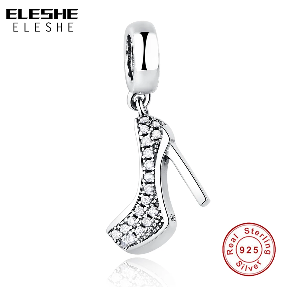 Шарм подвеска из серебра 925 пробы на высоком каблуке оригинальный браслет с